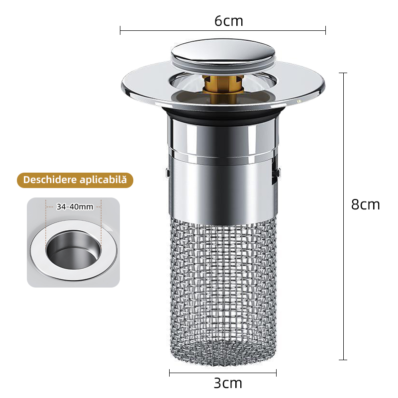Dop de chiuvetă din oțel inoxidabil anti-miros și anti-înfundare